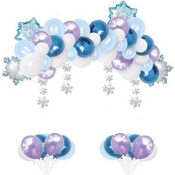 57Pcs Frozen Birthday Balloons Party Decorations Set, Include Snowflake - Picture 1 of 7